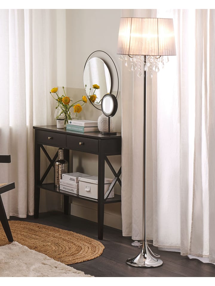 Beliani Stehleuchten EVANS in Silber/Grau - (W) 40 x (H) 165 x (L) 40 cm günstig kaufen onesize