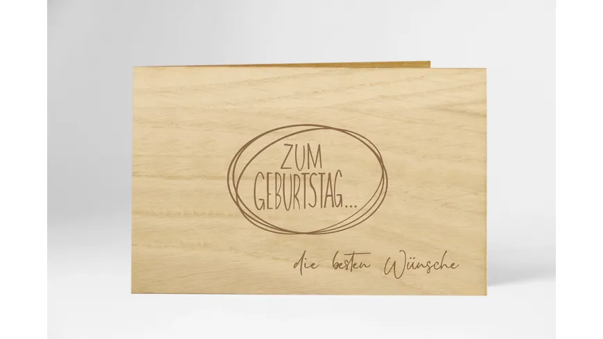Original Holzgrußkarte - Zum Geburtstag die besten Wünsche