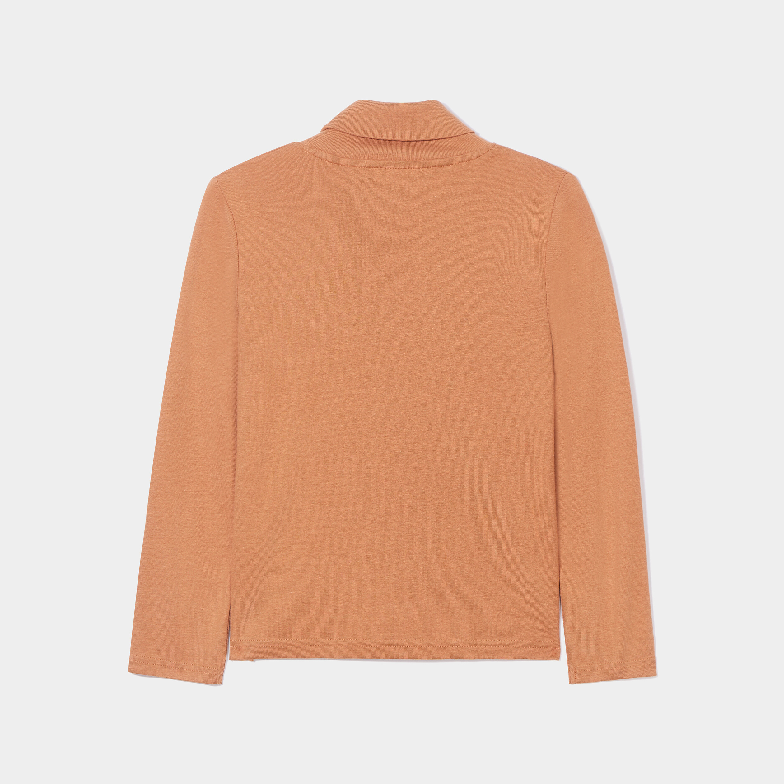 T-shirt col roulé manches longues marron cognac garçon | La Halle