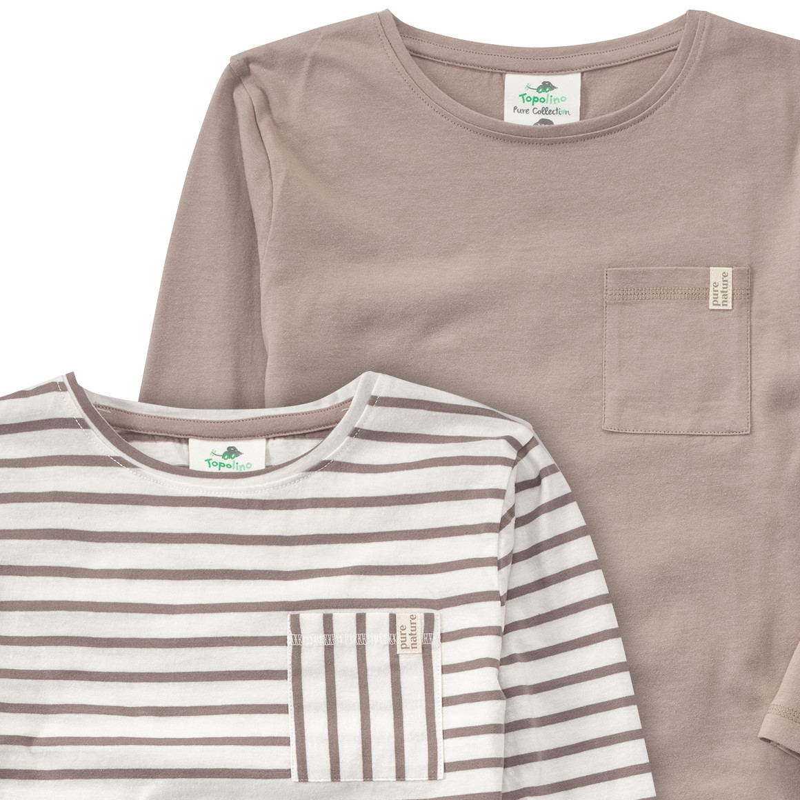 2 Jungen Langarmshirts mit Brusttasche
