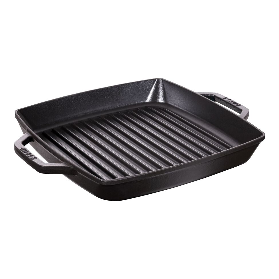 Grillpfanne 28 x 28 cm, Gusseisen, Schwarz
