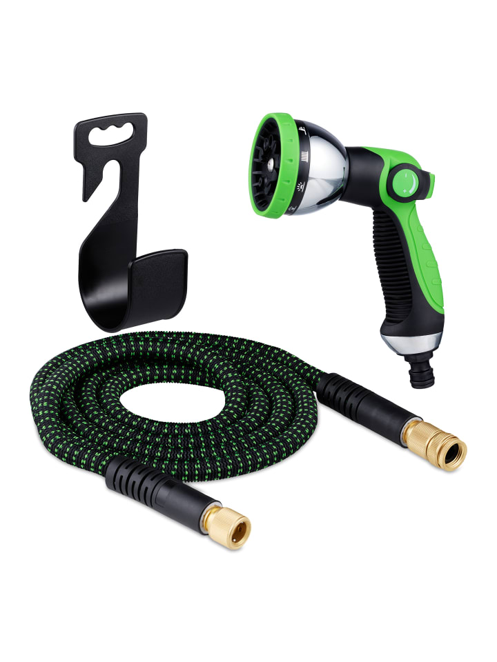 relaxdays Gartenschlauch in Grün/ Schwarz - 15 m günstig kaufen onesize