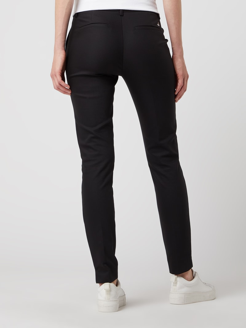 Stretchhose mit Label-Applikation Modell 'ABBY NIGHT PANT' in schwarz