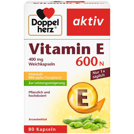 DOPPELHERZ Vitamin E 600 N Weichkapseln  80 St  Weichkapseln
