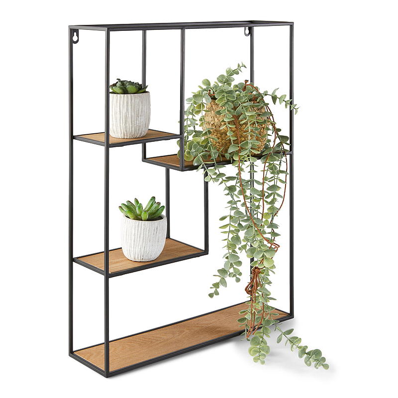 Home Metallhylle 45x12x60 cm m/trehyller