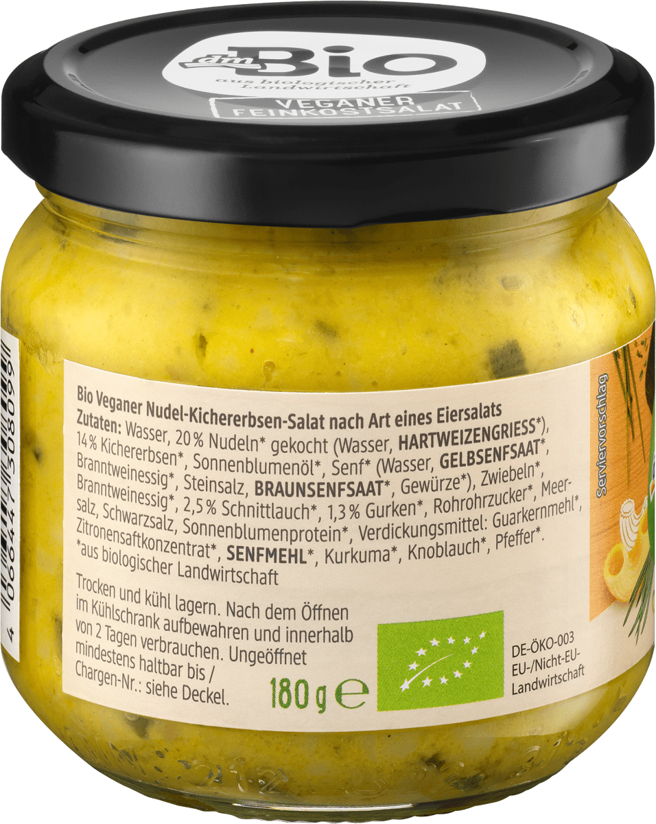 Feinkostsalat wie Eiersalat mit Nudeln & Kichererbsen, vegan, 180 g