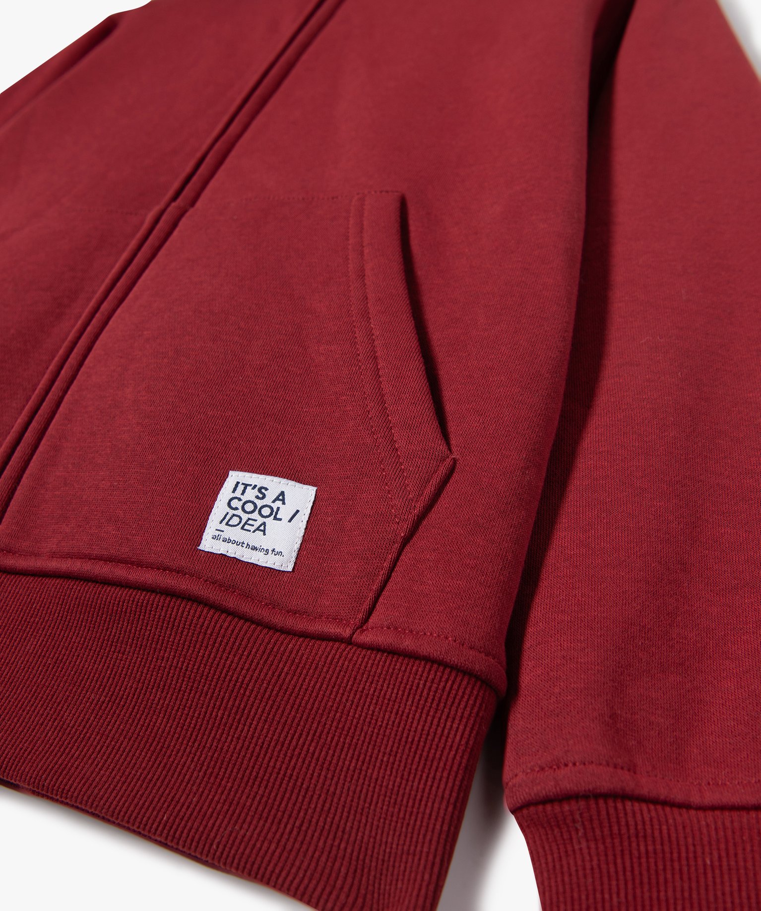Sweat à capuche avec fermeture zippée Garçon rouge | GEMO
