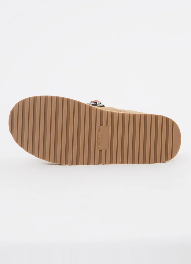 Μπότες αστραγάλου Kurt Geiger Octavia Teddy από σουέτ με κρύσταλλα.