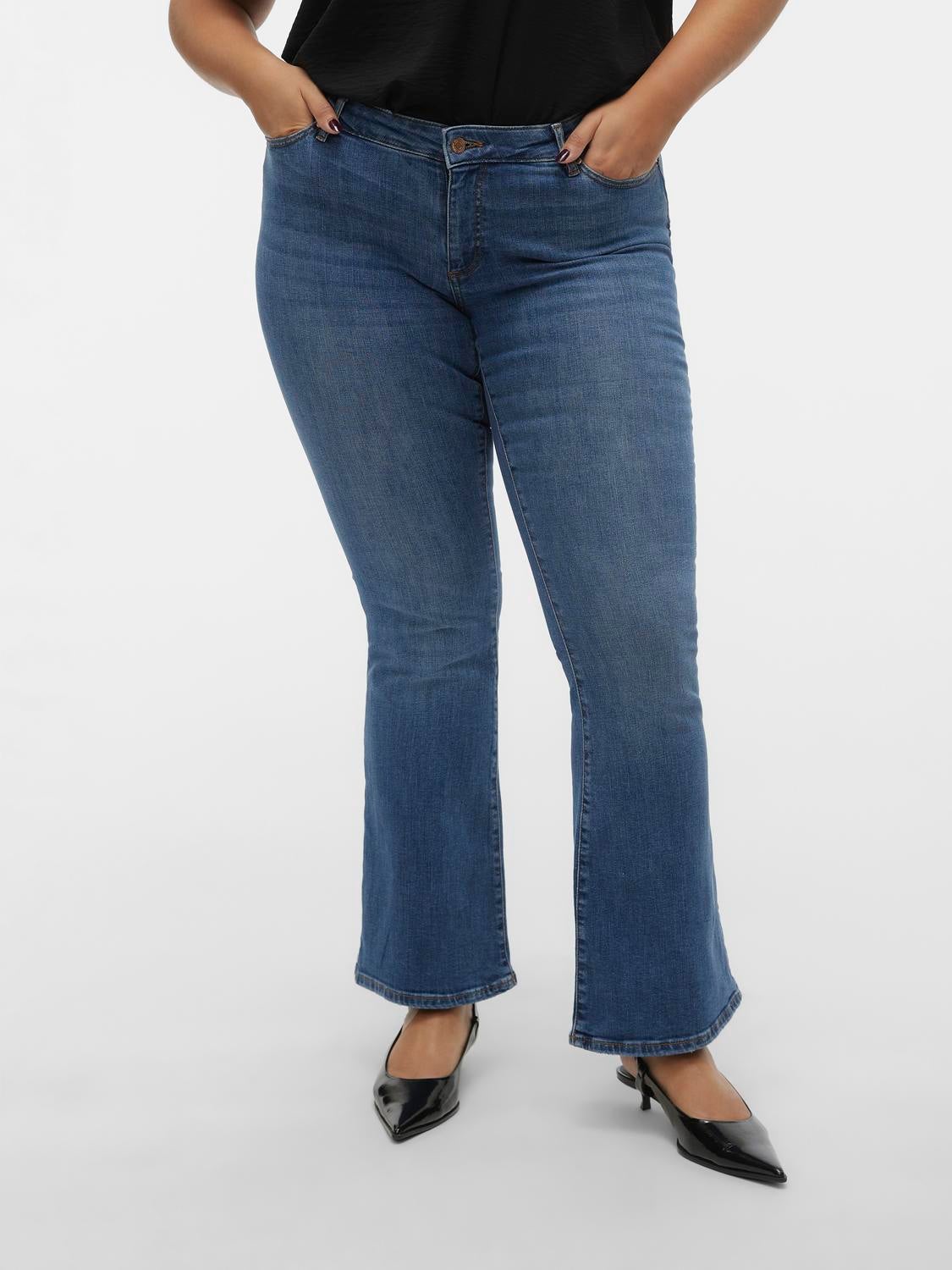 VMSIGI Niedrige Taille Ausgestellt Jeans
