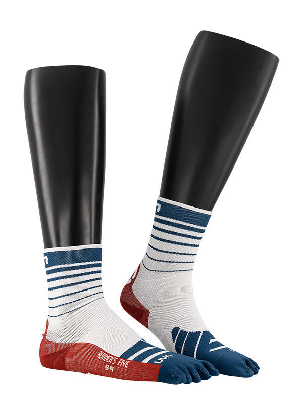 UYN, Laufsocken, Mikrofaser, weiß-blau-rot