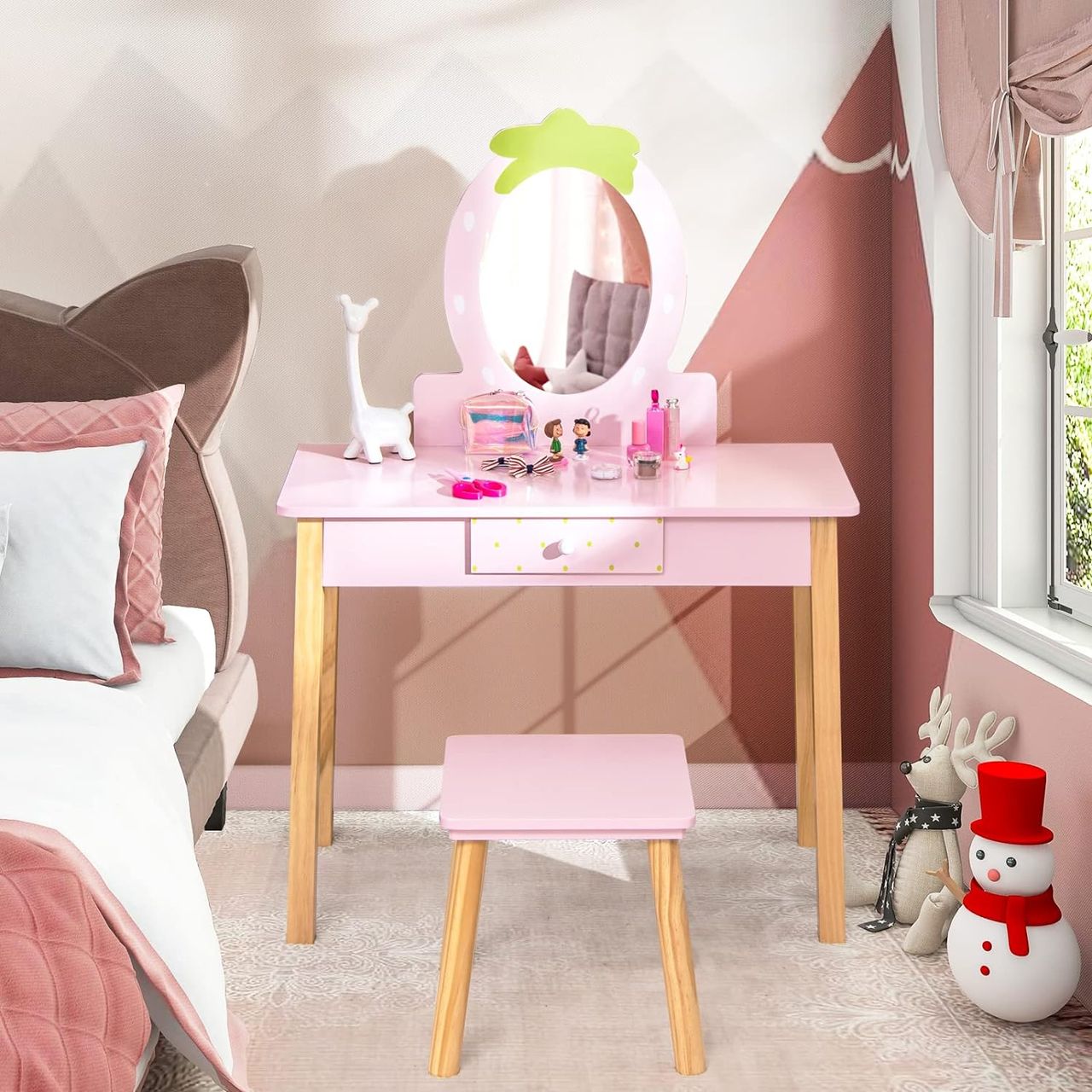 Costway 2-in-1-Kinder-Schminktischset