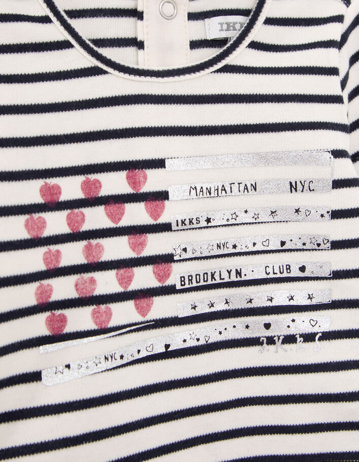 T-shirt marinière coton bio visuel drapeau bébé fille
