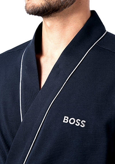 BOSS Black, Bademantel, Baumwoll-Jersey, dunkelblau