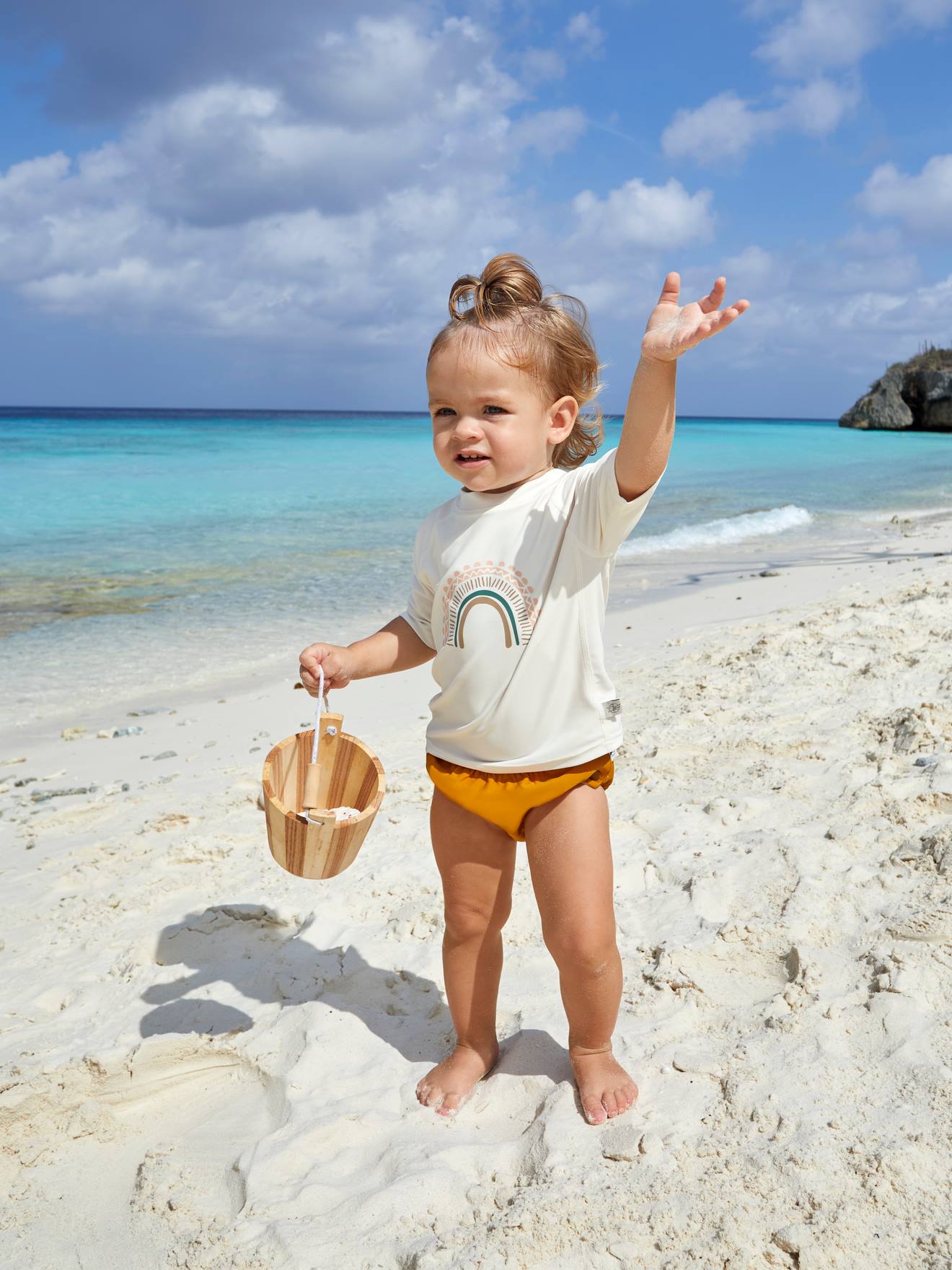 Lässig Baby UV-Badeshirt LÄSSIG mit kurzen Ärmeln - pudrig rosa