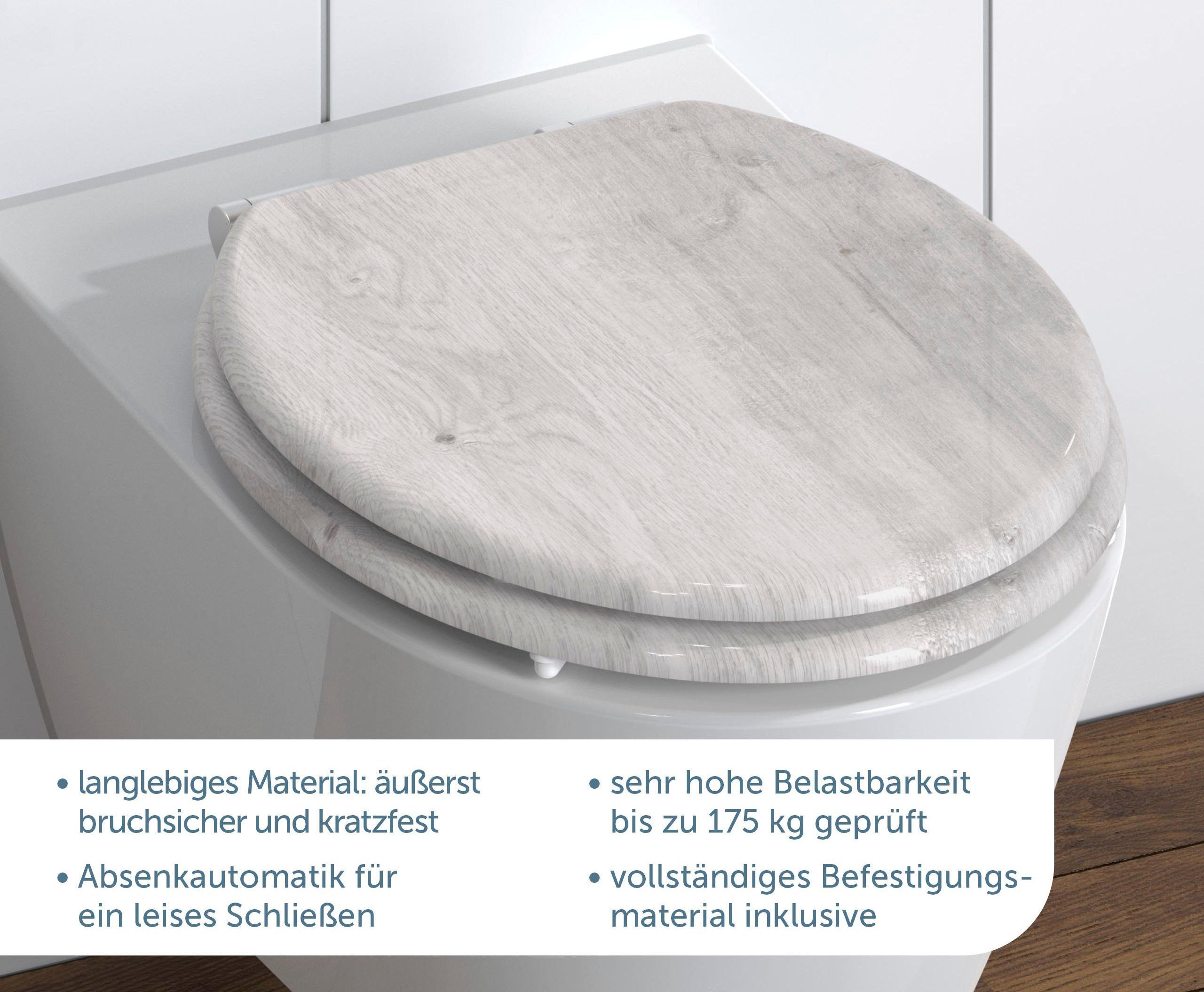 Schütte WC-Sitz LIGHT WOOD, mit Absenkautomatik und MDF-Holzkern