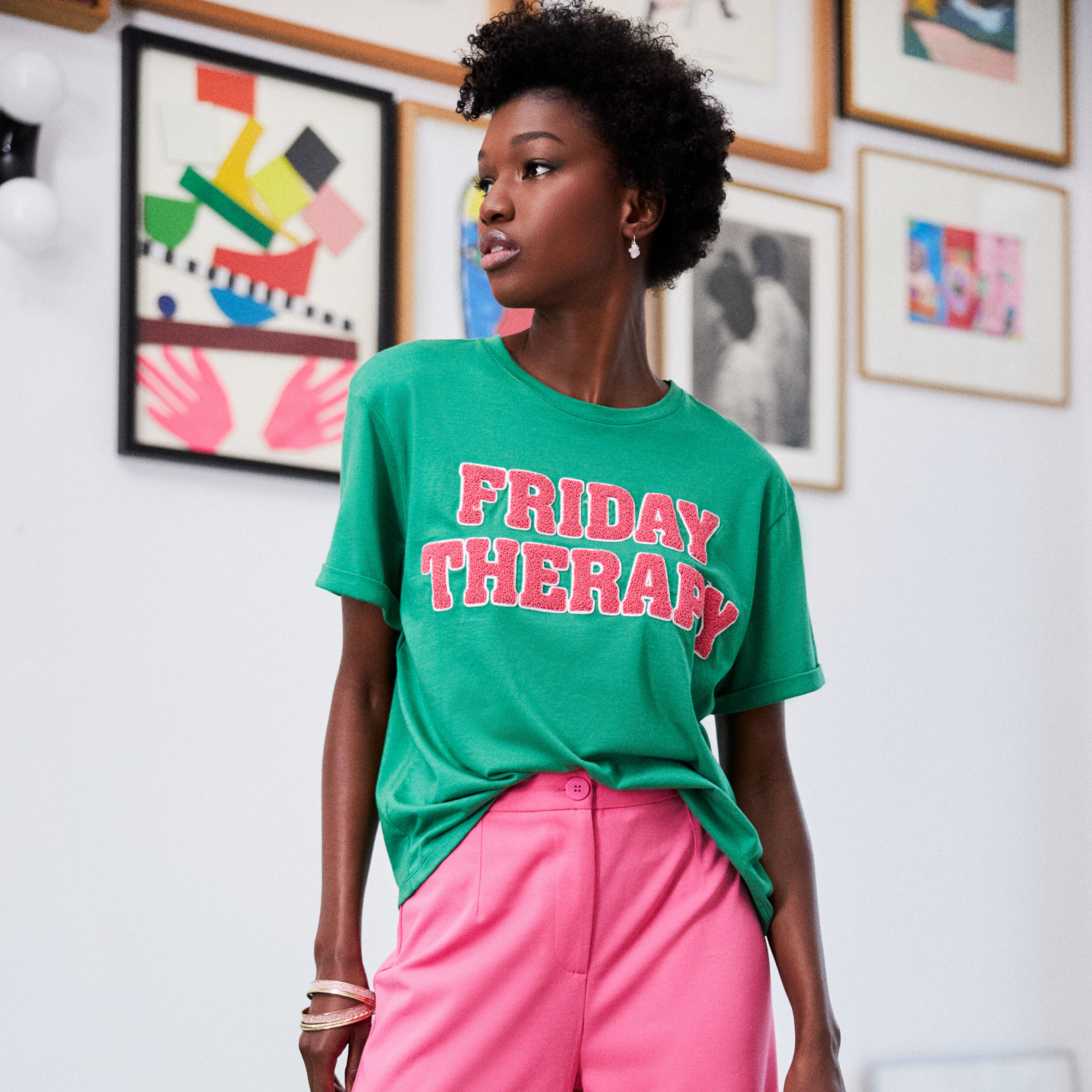 T-shirt manches courtes vert turquoise femme | Cache Cache