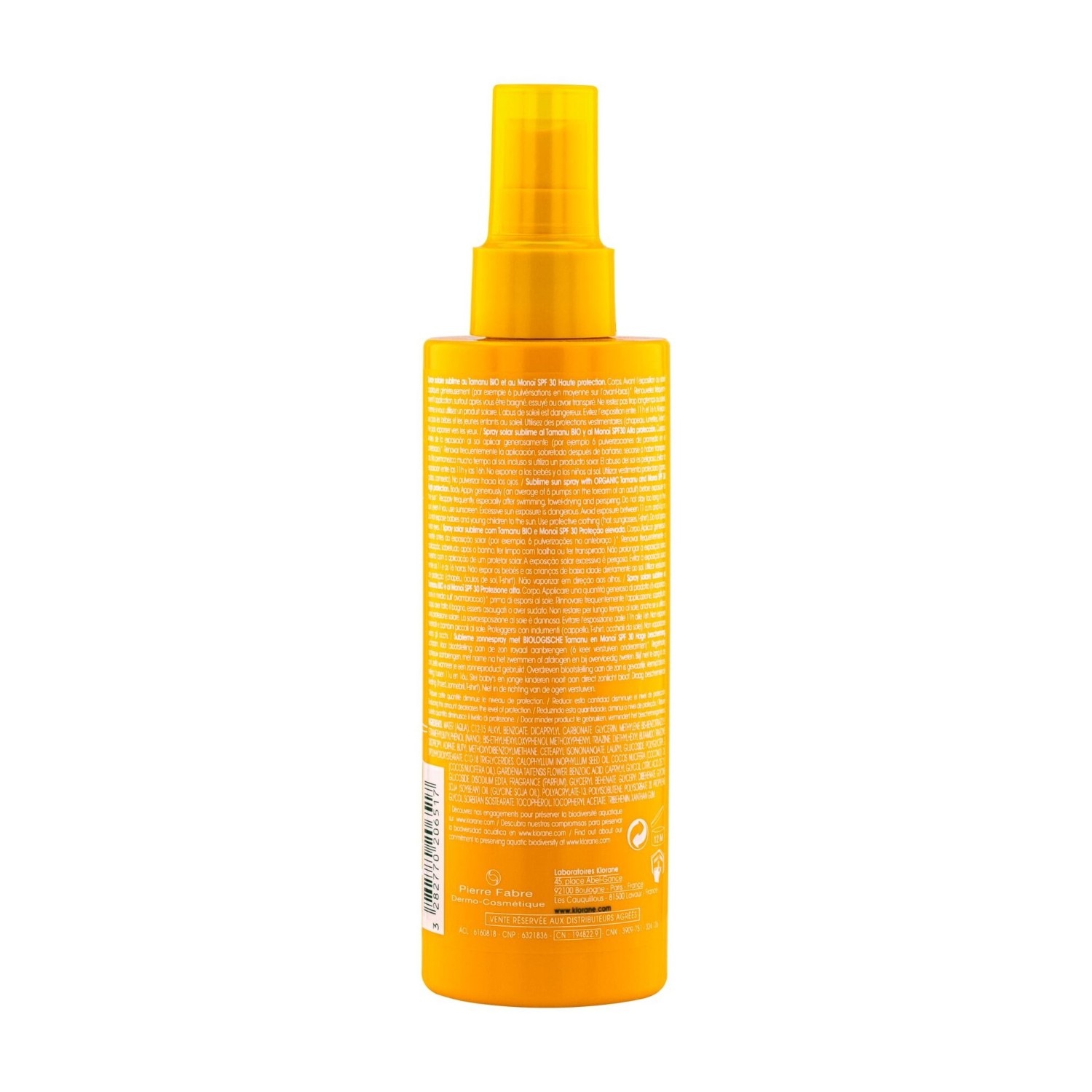 Klorane Sublime Sun Spray SPF 30 s organickým tamanu a monoi