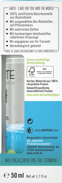Sante HYALURON Feuchtigkeitsbooster Bio-Aloe Vera & Natürliches Hyaluron Gesichtsfluid