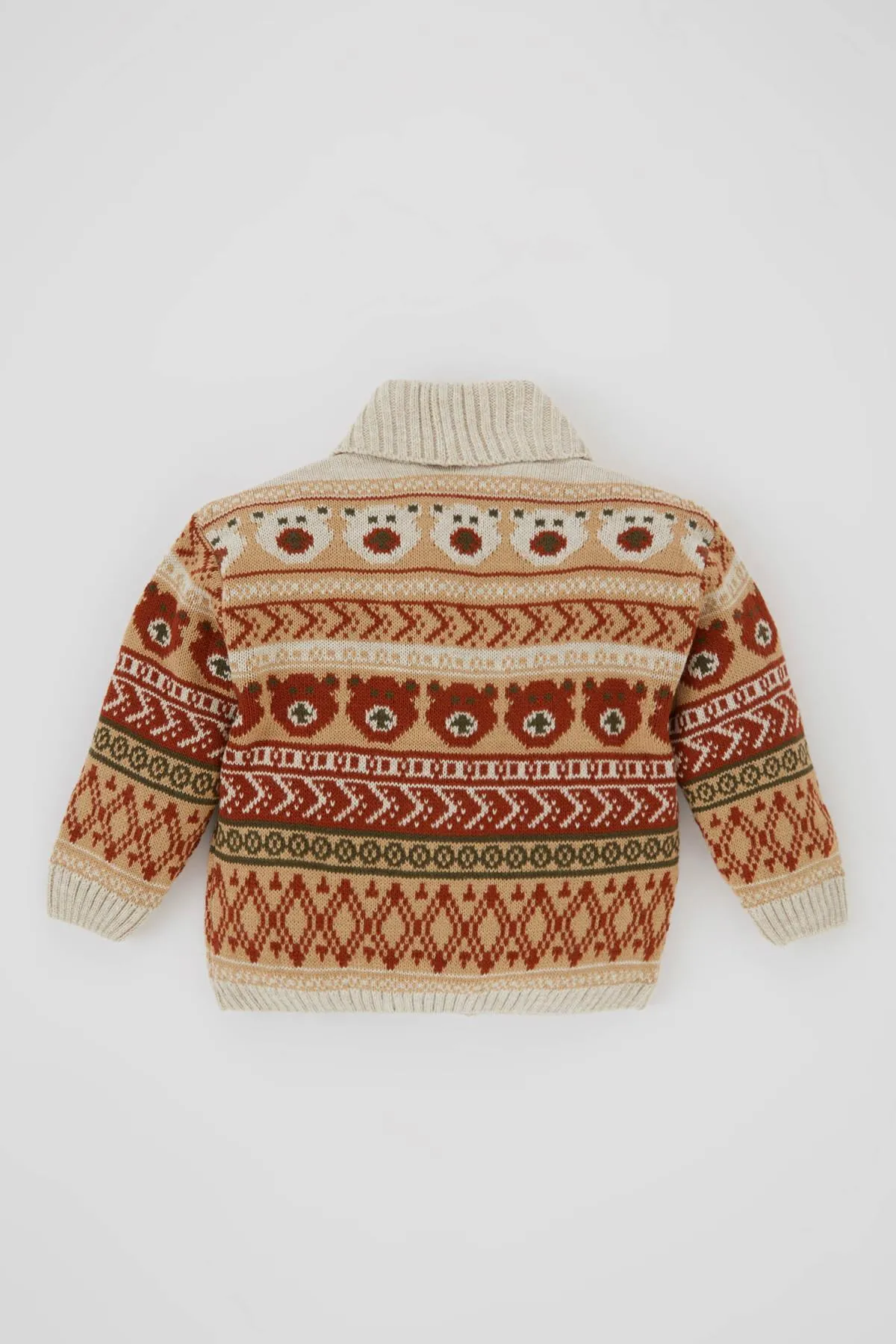DeFacto  Strickjacke mit Schalkragen und ethnischem Muster für Babys (Jungen) A3839a523wn