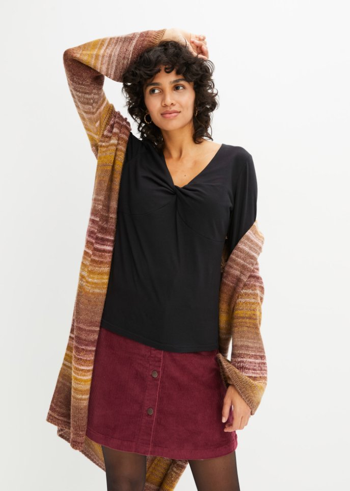 Langarmshirt mit Knotendetail