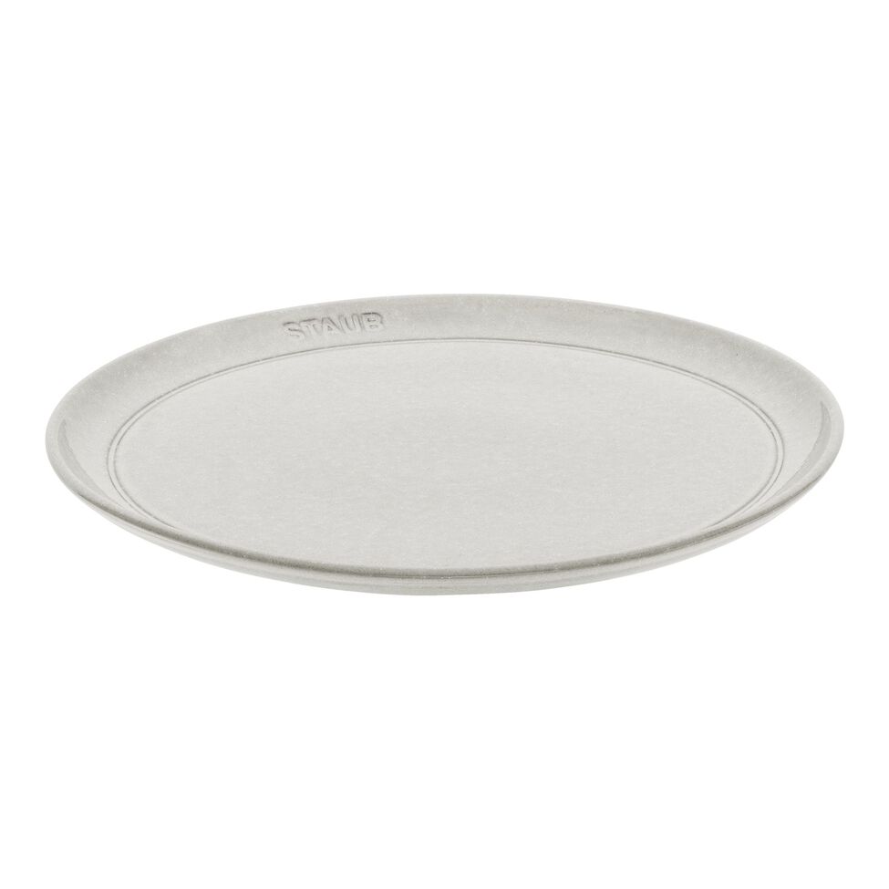 Teller flach 26 cm, Keramik, Weisser Trüffel