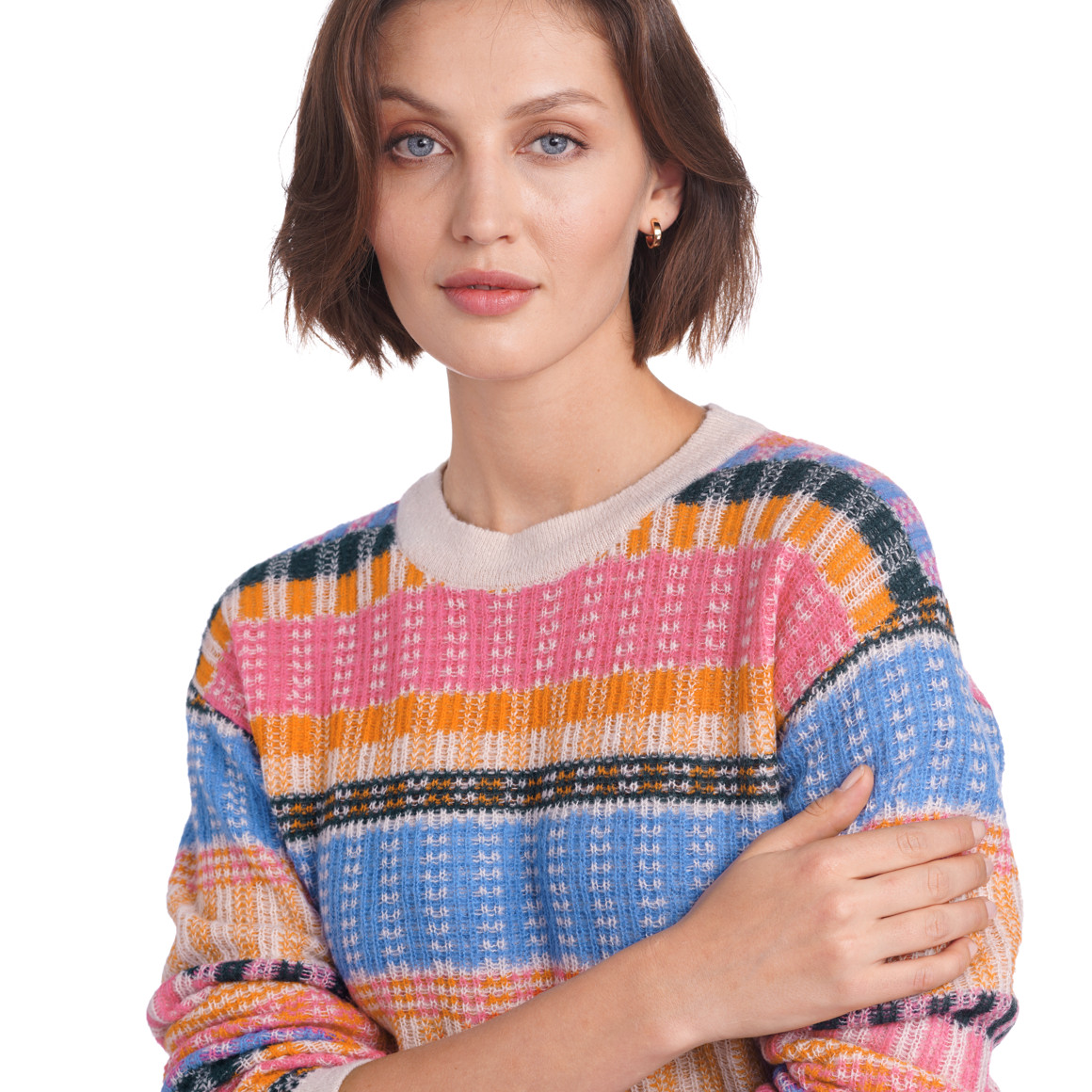 Damen Strickpullover mit buntem Muster