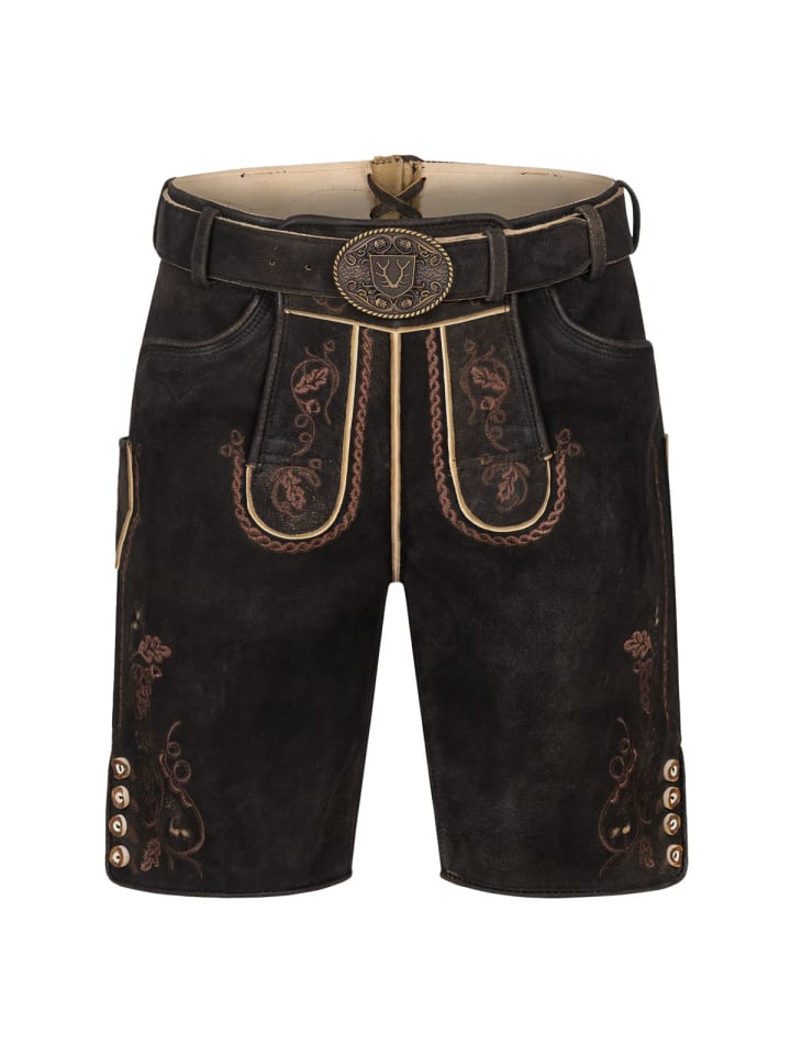 KRÜGER Lederhose Terence in dunkelbraun günstig kaufen