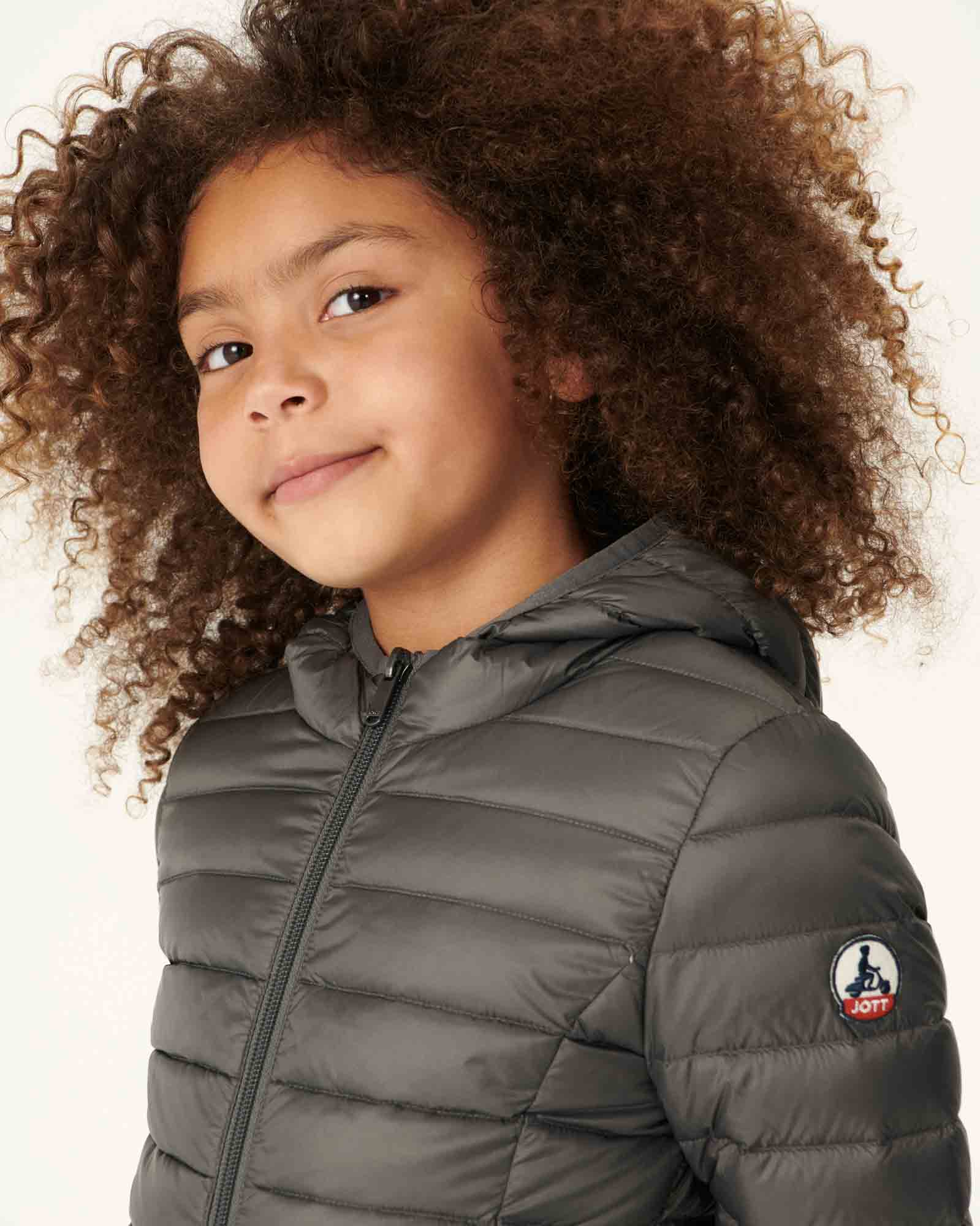 Doudoune légère à capuche enfant Anthracite Carla