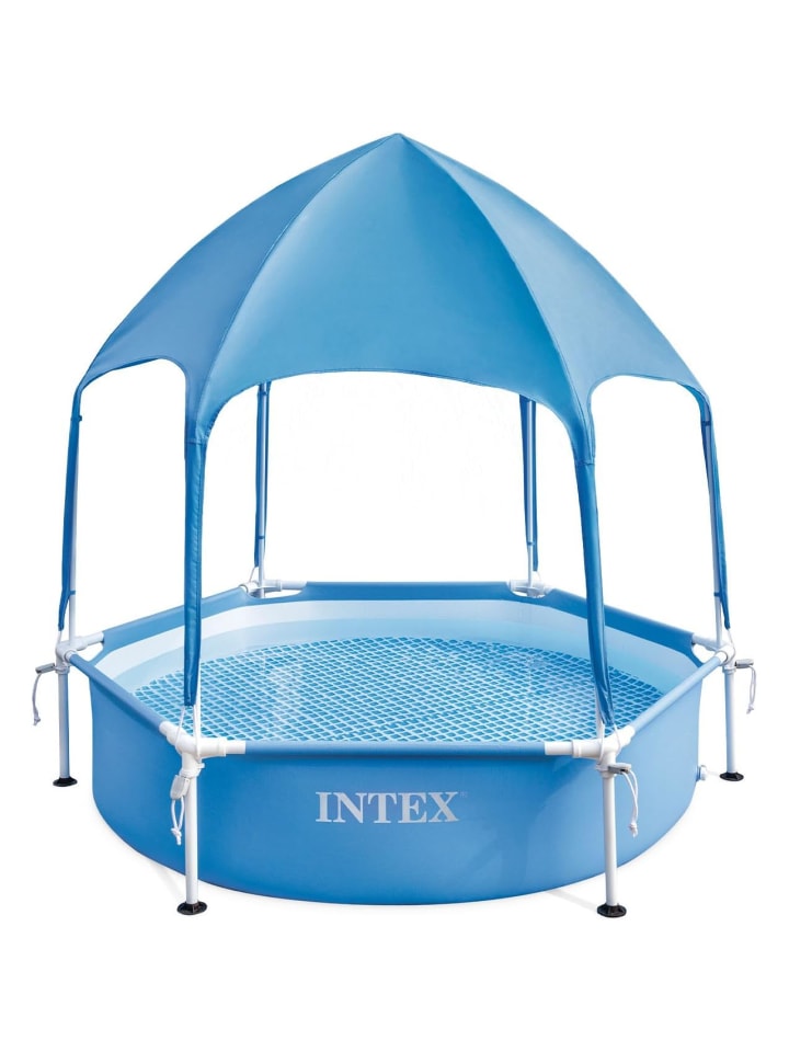 Intex Metal Frame Pool mit Überdachung (183x38cm) in blau günstig kaufen onesize