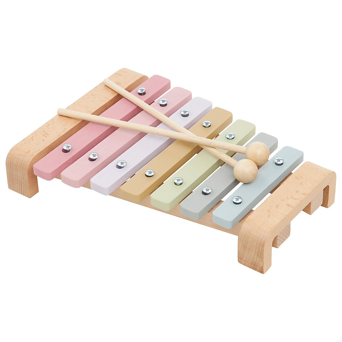 Xylophone, Pädagogisches Spielzeug für die Kleinsten, Holzkisten für Kleinkinder, Bunte Zipfelsteine mit 2 Sticks, Bunte Musikinstrument