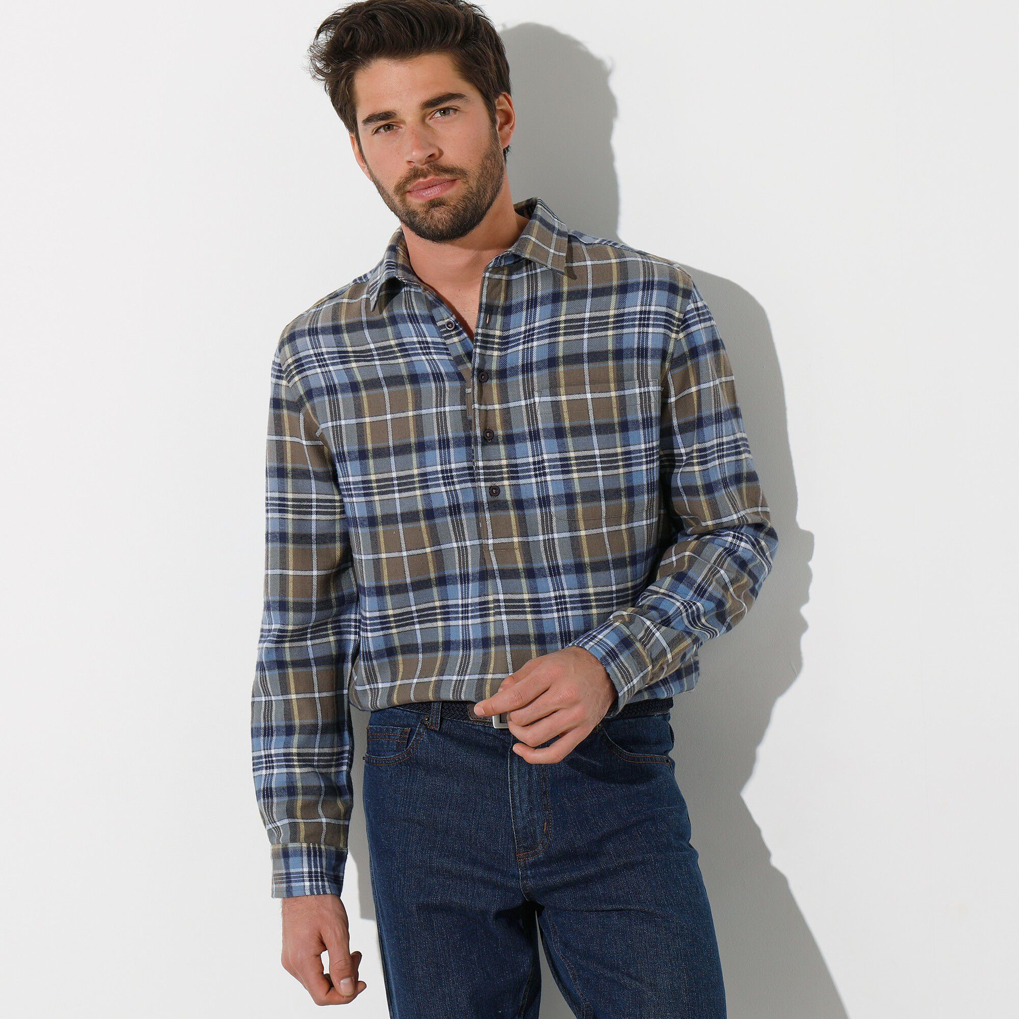 Chemise extra-longue carreaux flanelle