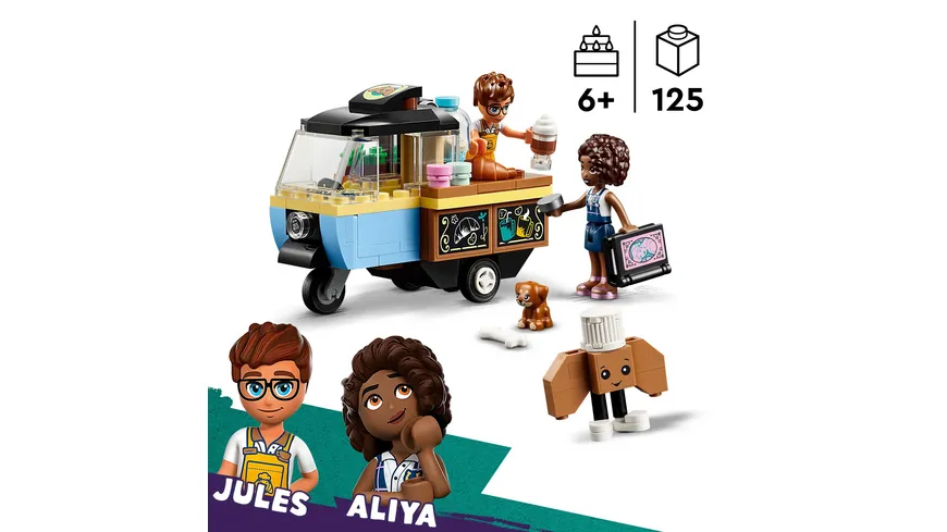 LEGO Friends 42606 Rollendes Café, Kleines Set mit Bäckerei-Spielzeug