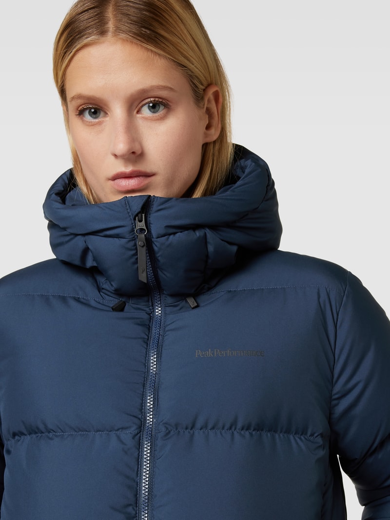 Steppjacke mit Kapuze Modell 'Rivel' in dunkelblau