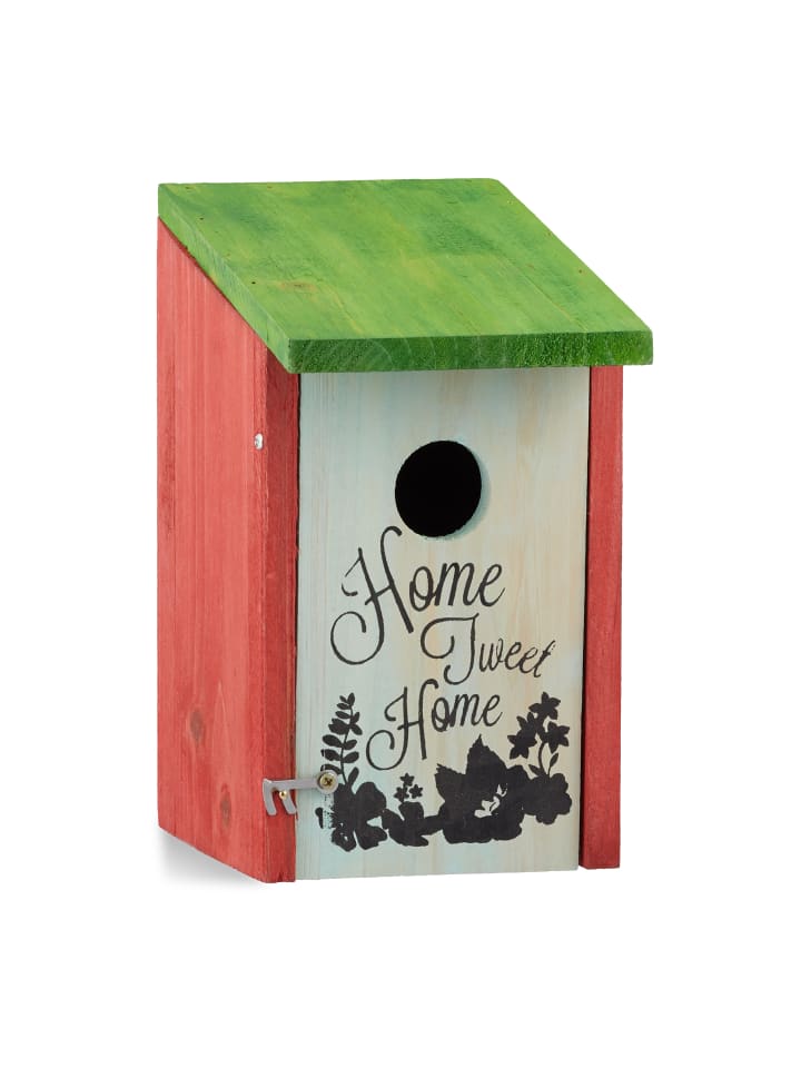 relaxdays Nistkasten in Rot-Grün - (B)12 x (H)21,5 x (T)15,2 cm günstig kaufen onesize