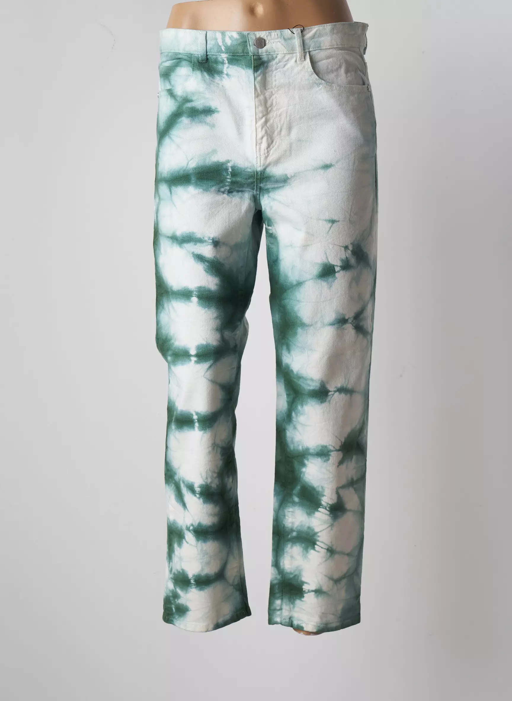 Atelier Boheme Jeans Coupe Droite Femme couleur vert