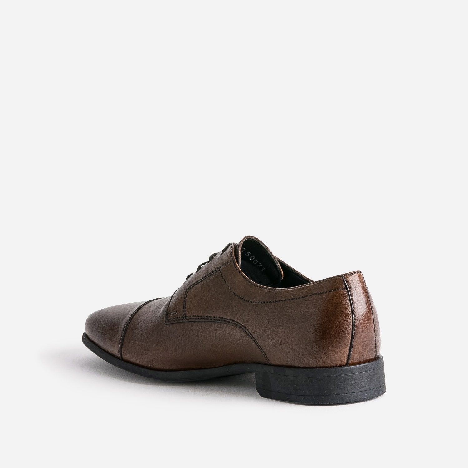 Derby marron cuir bout Molière