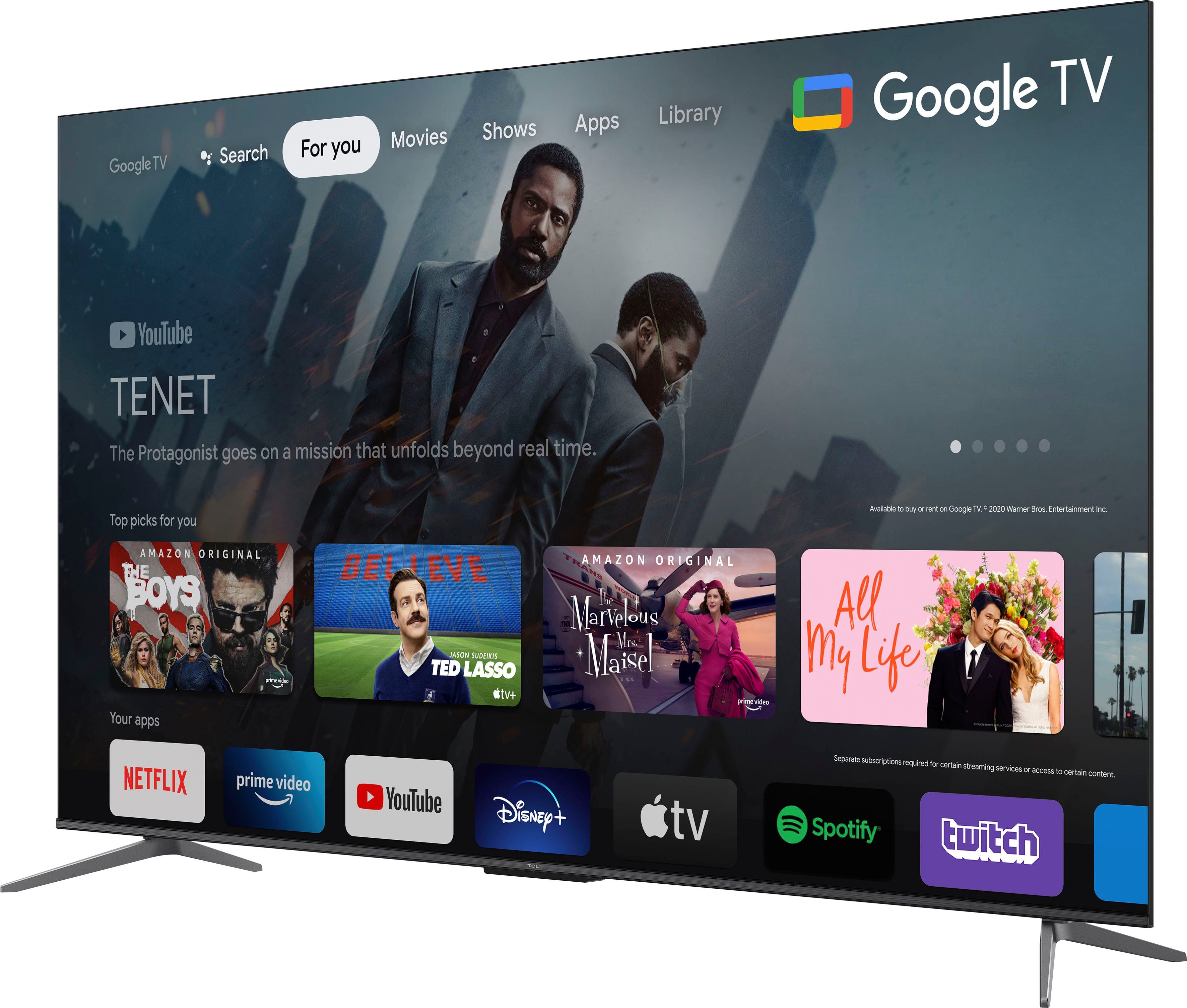 TCL 65C643X1 OLED-Fernseher (165 cm/65 Zoll, 4K Ultra HD, Google TV, Smart-TV)