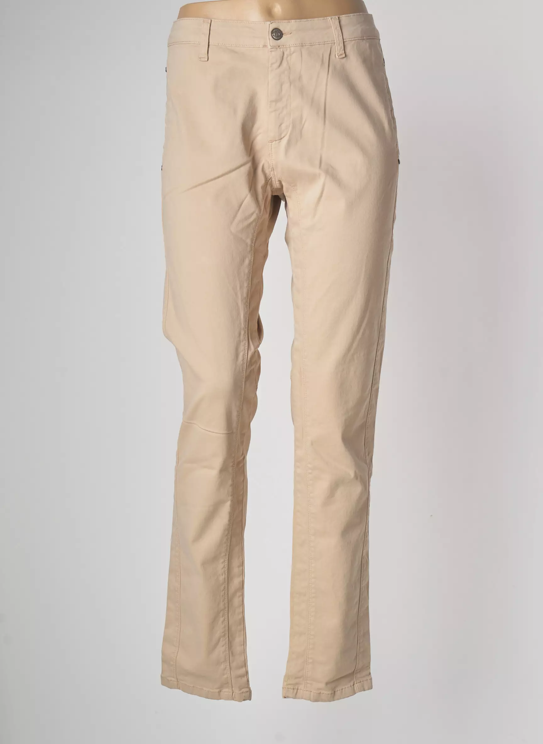 Desgaste Pantalons Slim Femme couleur beige