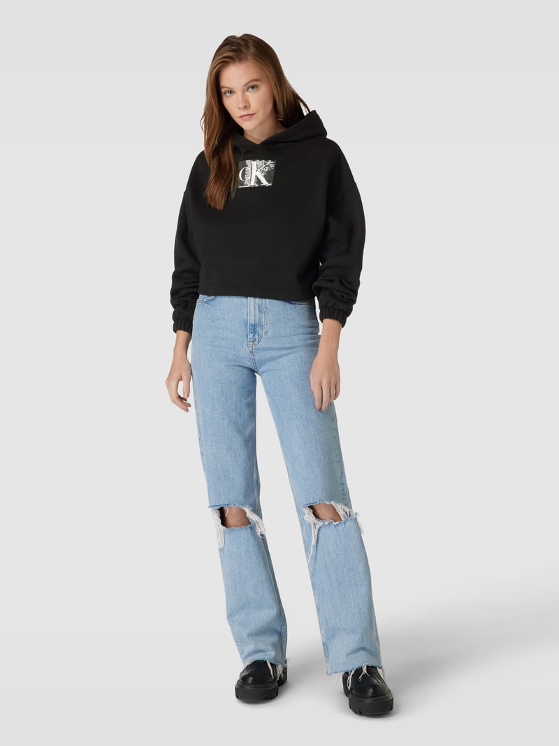 Hoodie mit Paillettenbesatz Modell 'SEQUIN' in black