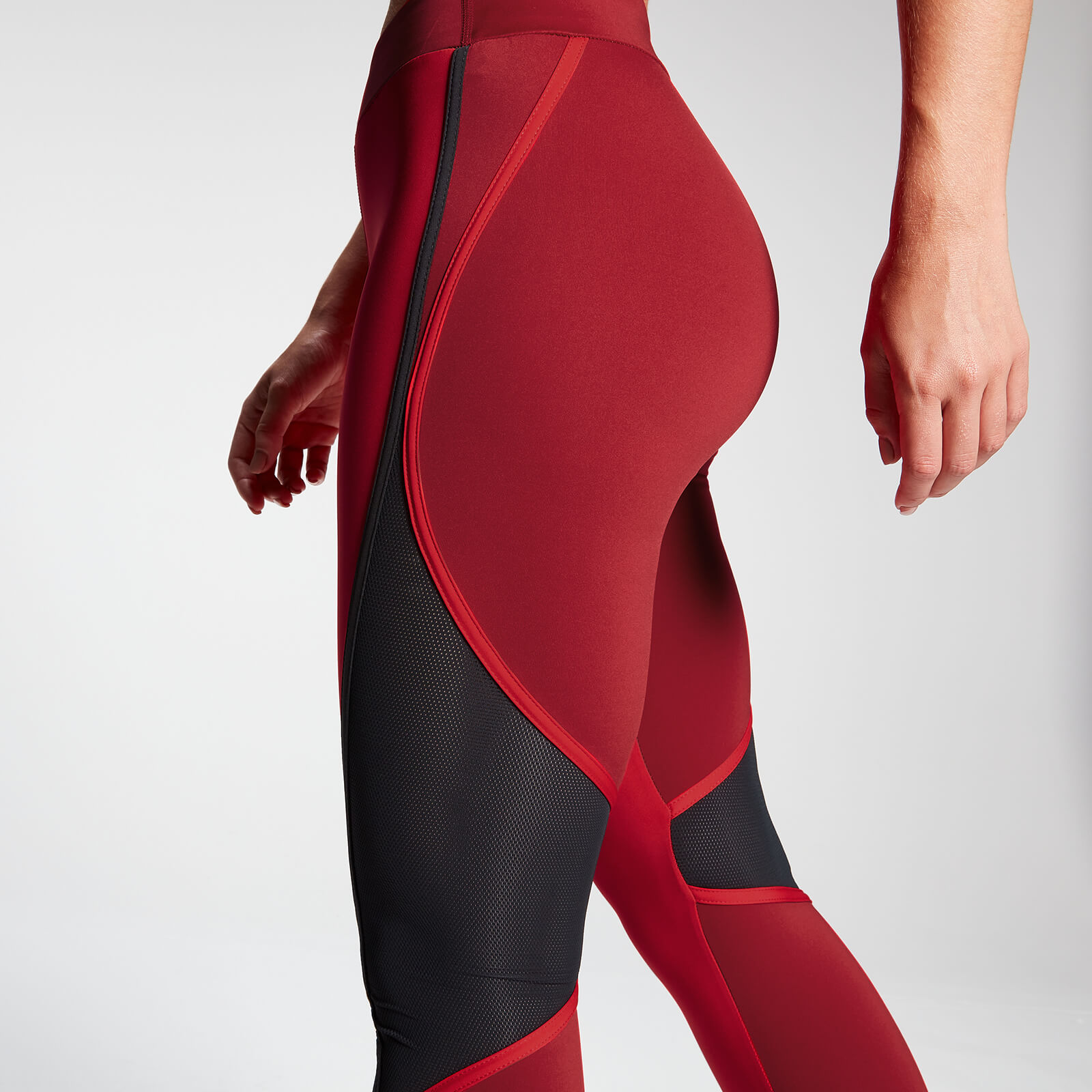 Legging colour-block MP Engage pour femmes – Rouge danger/Lie-de-vin