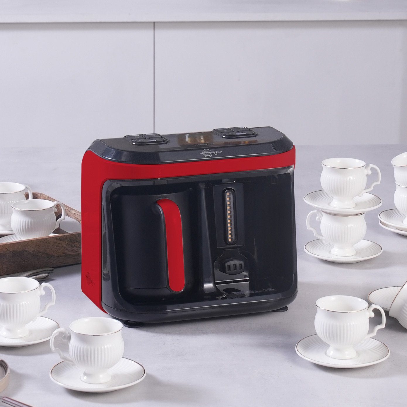 Karaca Espressomaschine Hatır Hüp Duet Aromatische Türkische Kaffeemaschine, Rot