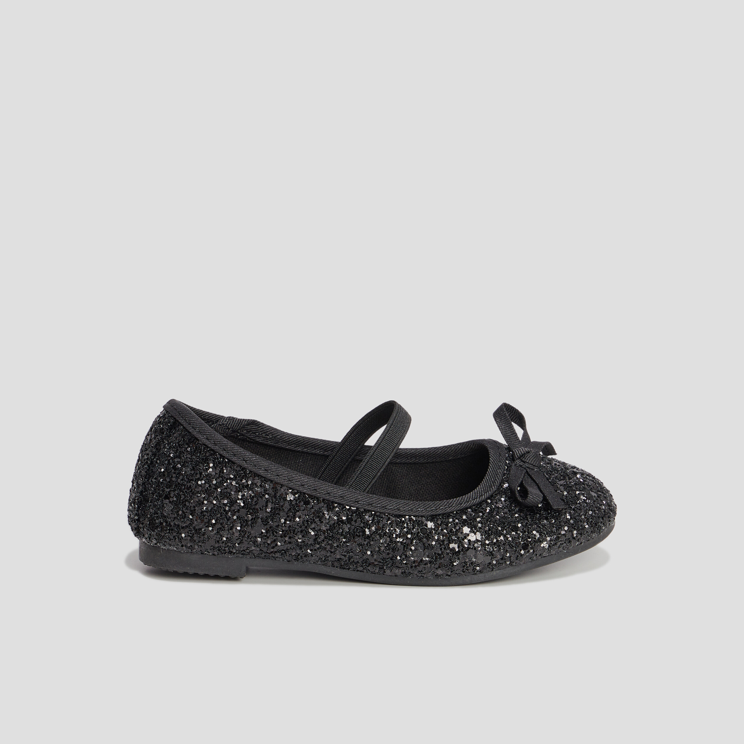 Ballerines à paillettes avec bride noir fille | La Halle