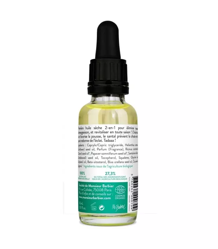 FULL CARE BIO Huile Sèche Bio 2-en-1 Barbe et Cheveux