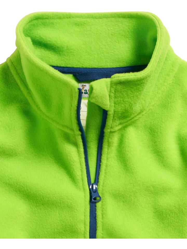 Playshoes Fleece-Jacke farbig abgesetzt in Grün günstig kaufen