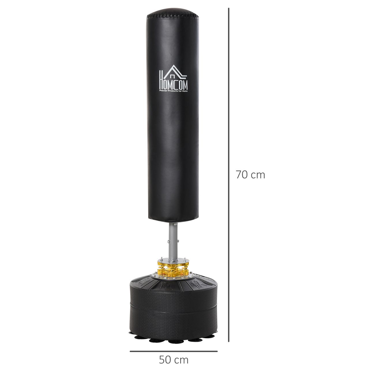 HOMCOM Boxsack Punching-Sack 170 cm Freistehende Erwachsene Boxen Training Anfänger & Profis Schwarz