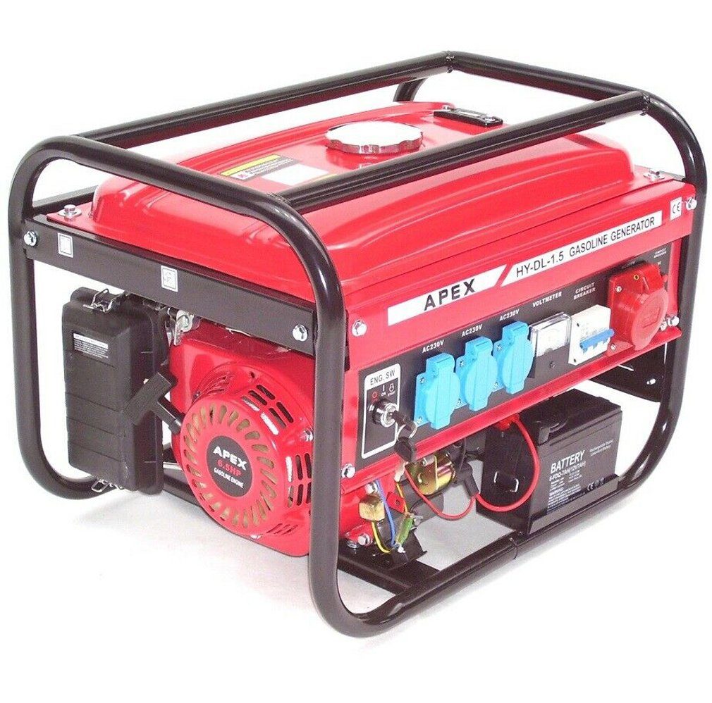 Apex Stromerzeuger Elektro-Start Benzin Stromerzeuger 9500E Generator 230V 400V 66265, (1-tlg)