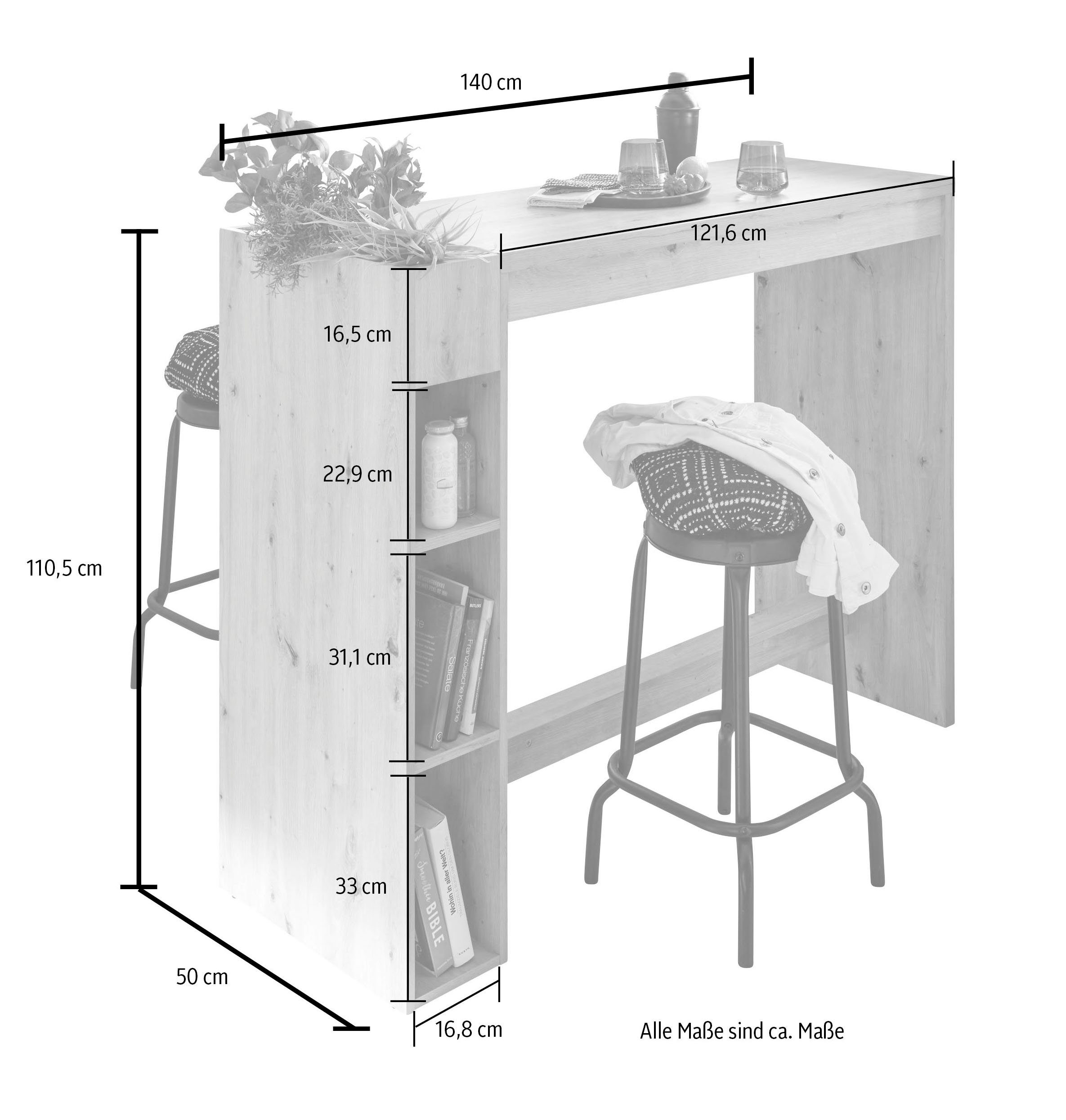 BASIC by Balculina Tresentisch Seattle, Breite 140 cm