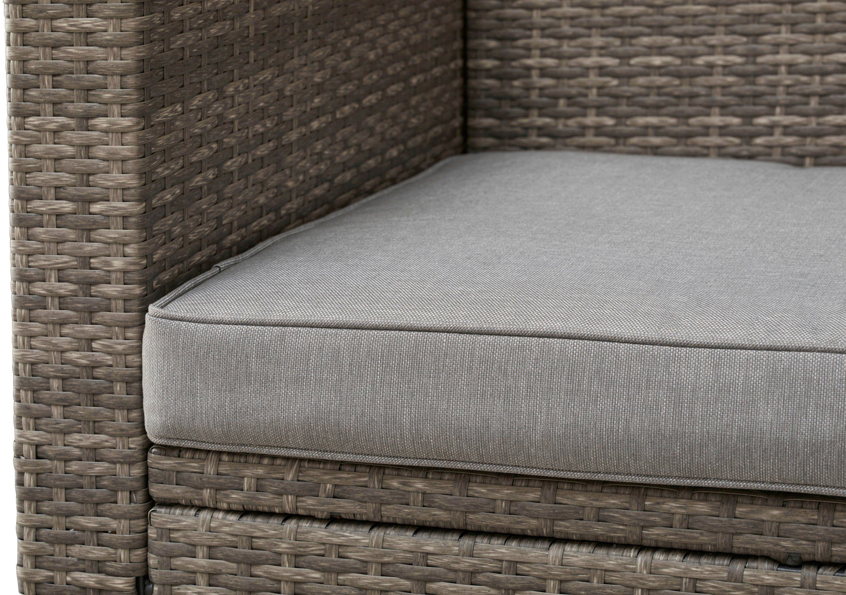 KONIFERA Gartenlounge-Set Lagos Premium, (13-tlg), 3er-Sofa, 3 Hocker, Tisch, Polyrattan