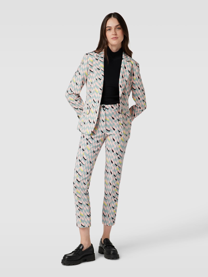 Blazer mit Allover-Muster in petrol