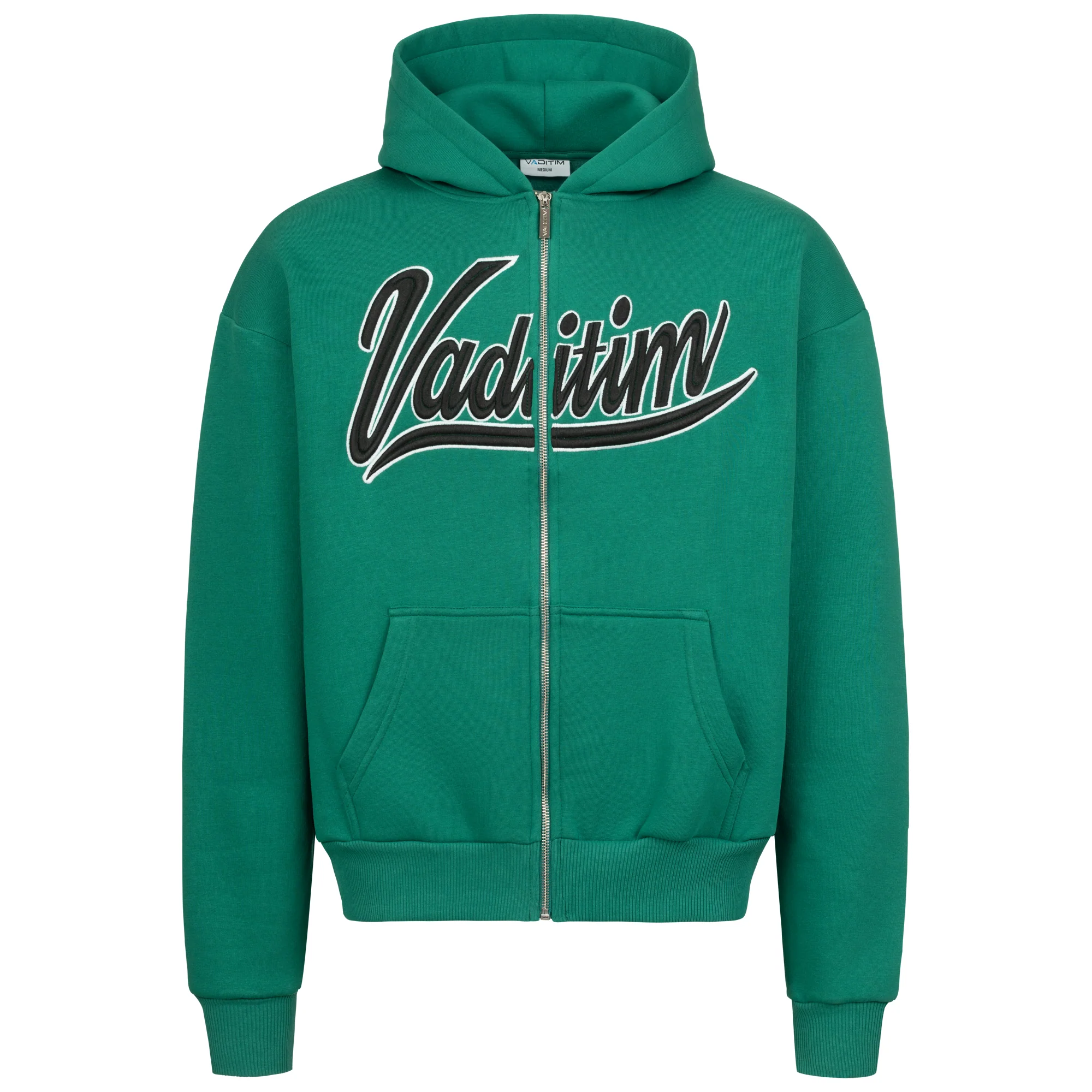 Forest Green / Black 3D College Zipper